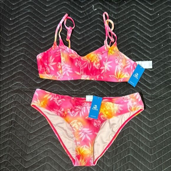 Cupshe Tropical Pink and Yellow Bikini - Picture 1 of 8